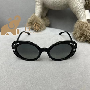 【国内现货Chanel香奈儿23K新款女士山茶花镜框黑色太阳眼镜墨镜