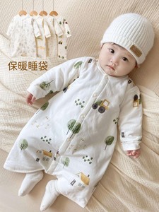 拉比官方正品春秋婴儿睡袋儿童冬季防踢被保暖睡衣男女宝宝夹棉连