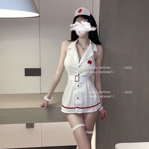 护士情侣趣味内衣女制服内衣黑白小护士cosplay服装大码手环套装