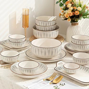 景德镇釉下彩餐具碗碟套装家用2024新款碗十个碗十个盘套装碗家用