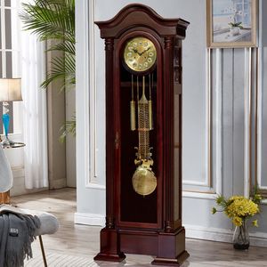 北极星发条落地钟客厅实木机械欧式复古德国赫姆勒中式立式摆钟表
