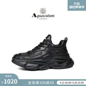 Aquascutum雅格狮丹 2024春夏新款黑色马丁靴潮流运动老爹鞋男