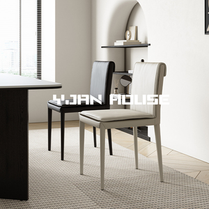 椅见丨意式极简餐椅家用小户型靠背凳子现代简约设计师款真皮椅子