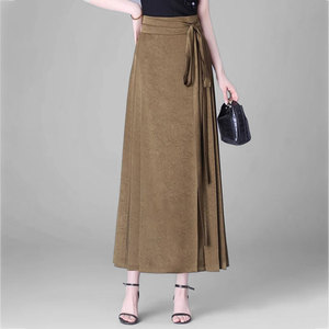GIFISHLOW香港轻奢一片式半身裙女新中式气质感提花高腰A字包裹裙