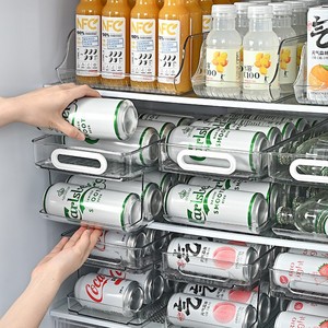 双层冰箱饮料收纳盒神器啤酒可壁挂拉罐滚动整理储物盒抽屉置物架