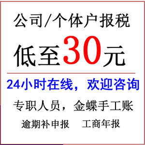广州珠海中山佛山江门公司注册营业执照工商代办记账报税个体电商