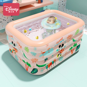 迪士尼婴儿游泳池宝宝沐浴池家用加厚充气游泳池戏水池儿童游泳桶