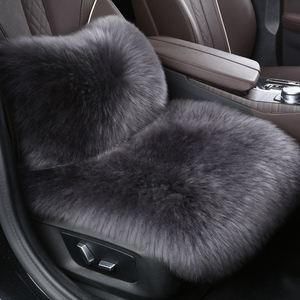 冬季汽车坐垫纯羊毛皮毛一体毛垫长毛绒加厚保暖无靠背单片车垫女