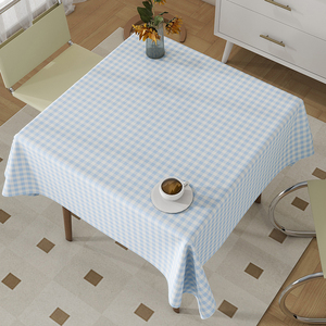 新款桌布免洗防水防油防烫餐桌正方形格子学生书桌垫台布pvc茶几