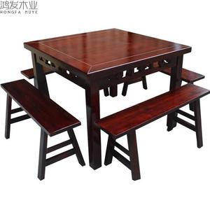 方桌子正方形家用 实木简约中式八仙桌明清仿古四方桌餐桌椅厂家