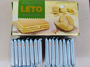 越南零食LETO榴莲味威化饼200g奶酪夹心饼干进口零食品