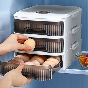 冰箱鸡蛋收纳盒大容量不占地家用抽屉式储存叠放多功能滚蛋鸡蛋盒