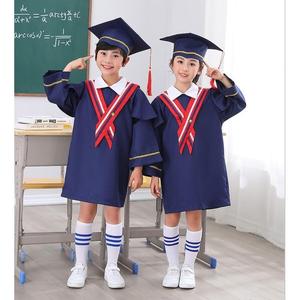 2024新款毕业幼儿园小学生博士服初中学生学士服拍照相纪念毕业袍