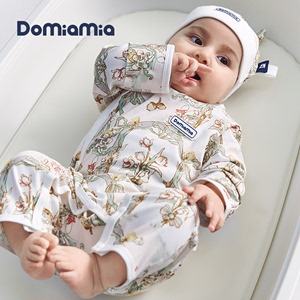Domiamia婴儿连体衣新生儿哈衣婴幼儿和尚服小月龄外出服宝宝衣服