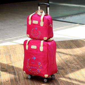 拉杆旅行包女大容量手提短途旅游包子母包登机防水出差学生行李袋