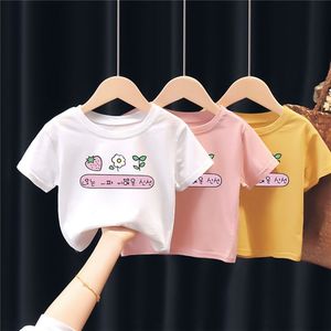 韩系女童夏装短袖t恤宝宝婴儿上衣1衣服2小童一岁三岁4幼儿童装