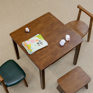 实木餐桌椅小户型家用安静书学习写字桌玩具桌儿童家具小方桌子