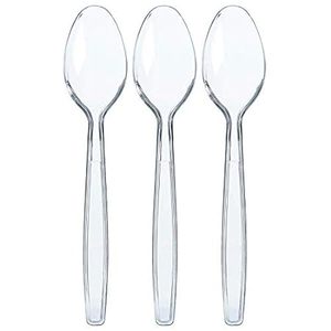 Prestee 300 Clear Plastic Spoons Bulk - Plastic Silverwar
