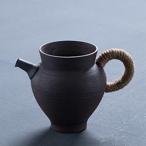 粗陶执壶公道杯 复古把手公杯茶海陶瓷茶道分茶器茶漏杯家用茶具