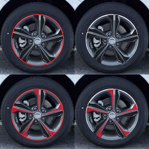 新品18款帝豪GL轮毂改装贴纸 碳纤维车轮圈改装保护膜 轮廓改装装