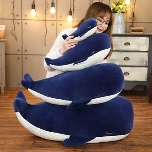 蓝鲸公仔毛绒具抱枕大蓝鲸鲸鱼偶床头靠枕儿童具生日礼物