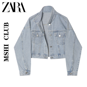 ZARA正品短款牛仔外套女士夏季2024新款夹克牛仔衣休闲小个子上衣