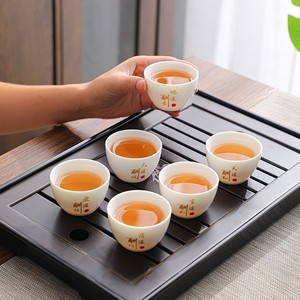 刻字订制主人杯羊脂玉瓷中国风茶具品茗杯功夫茶杯家用待客人茶碗