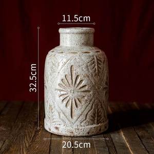 掬涵法式乡村复古白瓷陶瓷花瓶田园艺术瓦罐粗陶摆件美式中古陶罐