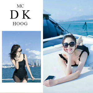 MC DK HOOG娜扎明星同款连体泳衣2024新款荷叶边性感遮肚显瘦度假