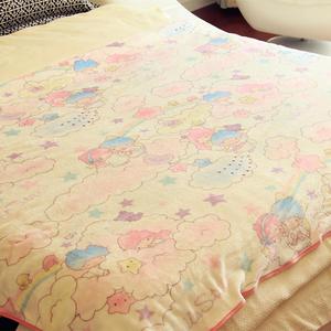 双子星法兰绒盖毯 可爱卡通儿童午睡毛毯空调毯毛巾被 美乐蒂毯子