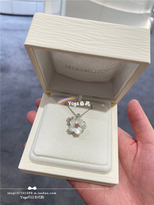 日本代购 御木本MIKIMOTO 18k 海水珍珠 钻石贝壳 樱花项链 胸针