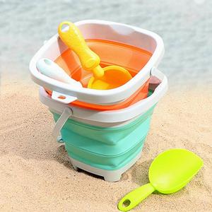 沙滩玩具可折叠便携儿童水桶捞鱼螃蟹宝宝挖沙铲子玩水工具桶沙池