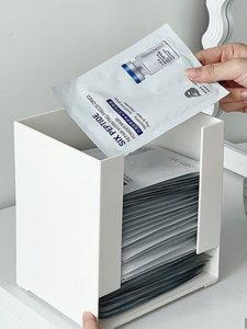 面膜收纳盒桌面抽屉式护肤品置物架可抽取多功能大容量储物整理盒