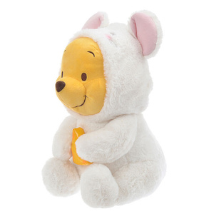 新款可爱变装鼠年维尼小熊公仔 白色小老鼠毛绒玩偶 抓机娃娃抱枕