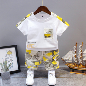 男童短袖韩系夏季套装小宝宝休闲两件套一周岁婴儿衣服分体夏款帅
