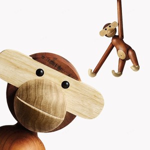 北欧风格装饰ins丹麦实木猴子木偶摆件木质家居饰品创意生日礼物