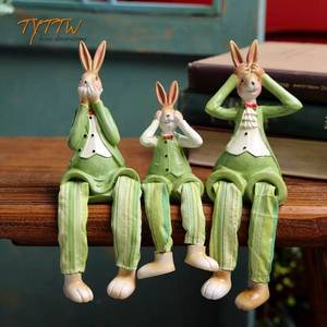 可爱三不兔子吊脚娃娃 家居装饰摆件 结婚礼物客厅卧室彩绘摆设