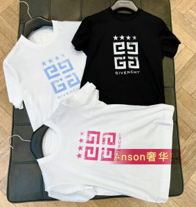 Anson海外代购纪梵家早春男款4G字母logo印花圆领休闲短袖T恤