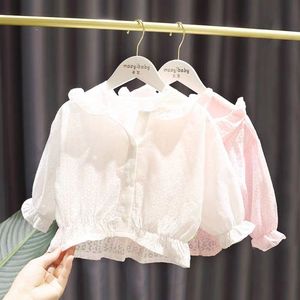 韩系1-5岁女宝宝轻薄透气小外套女婴儿夏装空调衫3女童洋气提花防