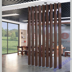 玄关柱北欧铁艺竖条屏风隔断客厅办公室装饰铝合金方通方规格5*5|