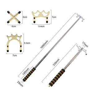 台球架杆不锈钢伸缩可拆卸桥头台球桌自由伸缩防滑十字架高架杆
