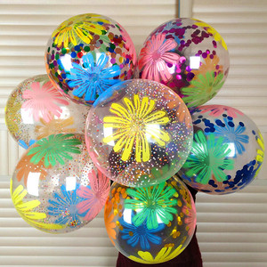 菊花亮片气球儿童装饰幼儿园实用地推扫码小礼品吸粉引流活动赠品