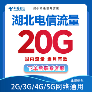 湖北电信流量包充值20月包 中国电信流量包通用流量网络 当月有效