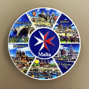 地中海马耳他创意旅游纪念礼物十字标志⑥景磁性冰箱贴装饰工艺品