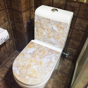 马桶盖贴纸卫生间浴室柜子防水防水自粘全包翻新贴可移除个性贴