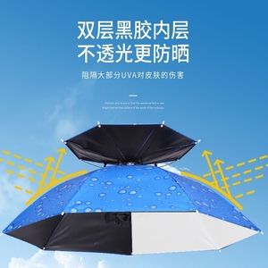 带头上的伞帽头戴式遮阳防晒钓鱼专用防雨斗笠雨伞帽子斗篷头盔伞