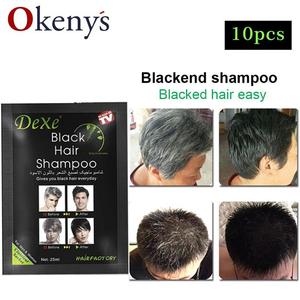 10pcs/lot Dexe Black Hair Color Shampoo Only 5 Minutes Hair