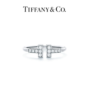 Tiffany 蒂芙尼 Tiffany T 系列 镶钻线圈戒指[520礼物]