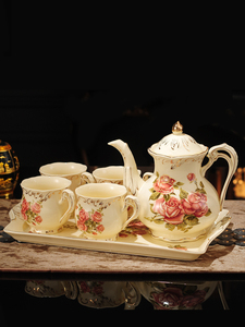 咖啡杯茶具欧式套装带托盘英式下午茶杯子北欧家用高档小奢华结婚