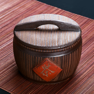 宜兴紫砂茶叶罐陶瓷一斤装散茶罐普洱储茶大号茶桶茶叶罐功夫茶具